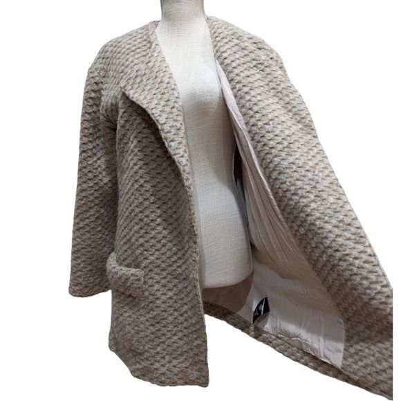 Joe's Erica Long Jacket Wool Mohair Blend in Tan Size S - Worn by Jessica Alba - Picture 8 of 12